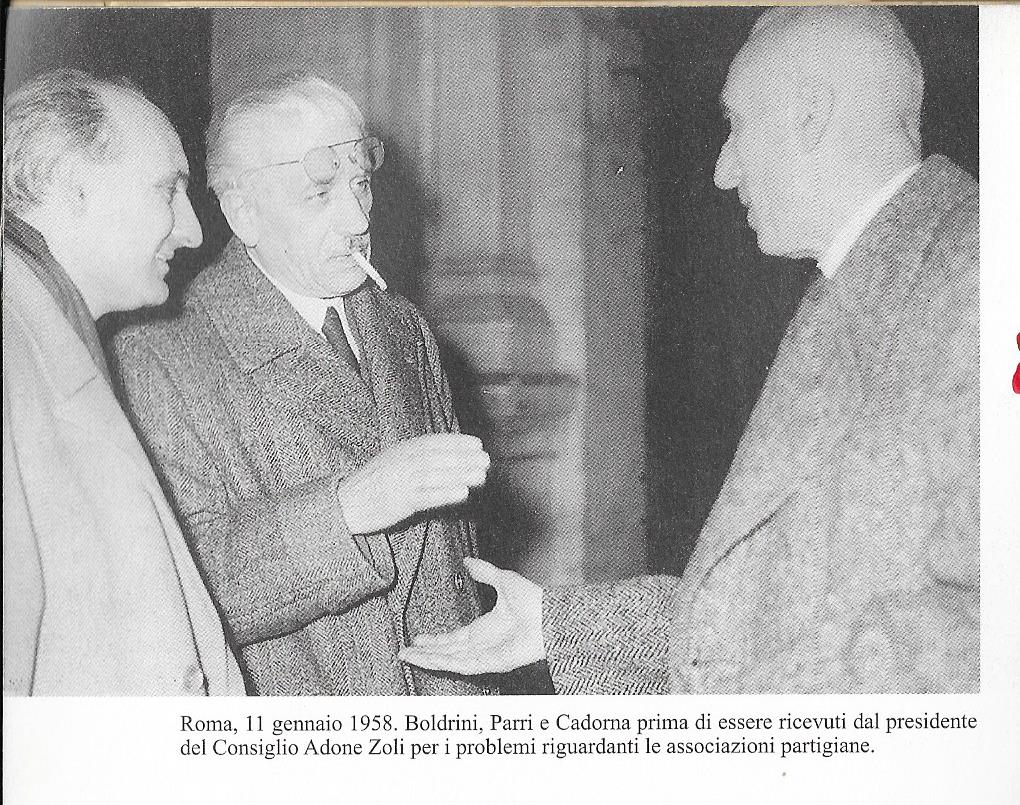 Boldrini con il generale Cadorna e Ferruccio Parri