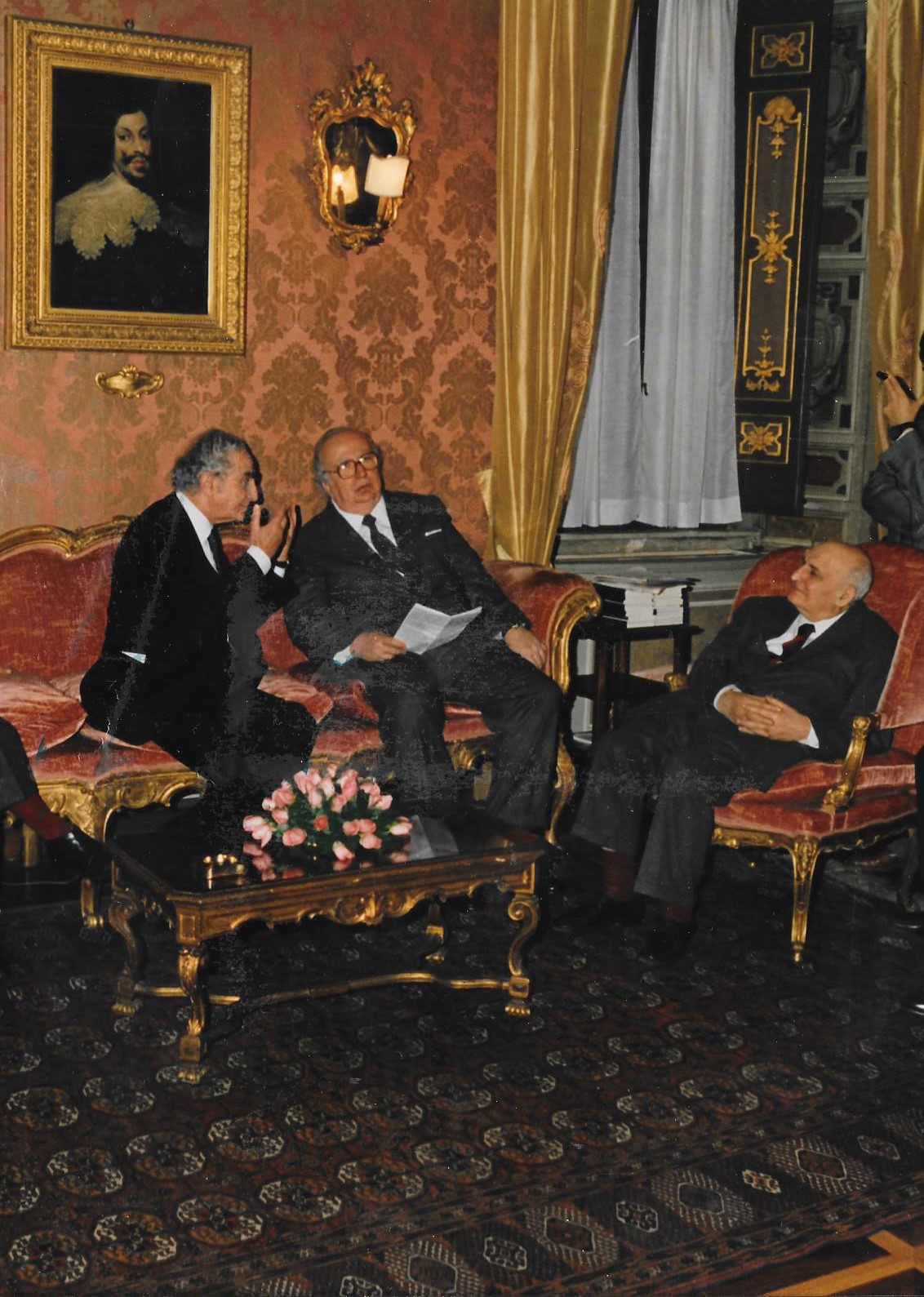 Boldrini con il Presidente del Senato Giovanni Spadolini ed il Presidente della Corte Costituzionale Ettore Gallo