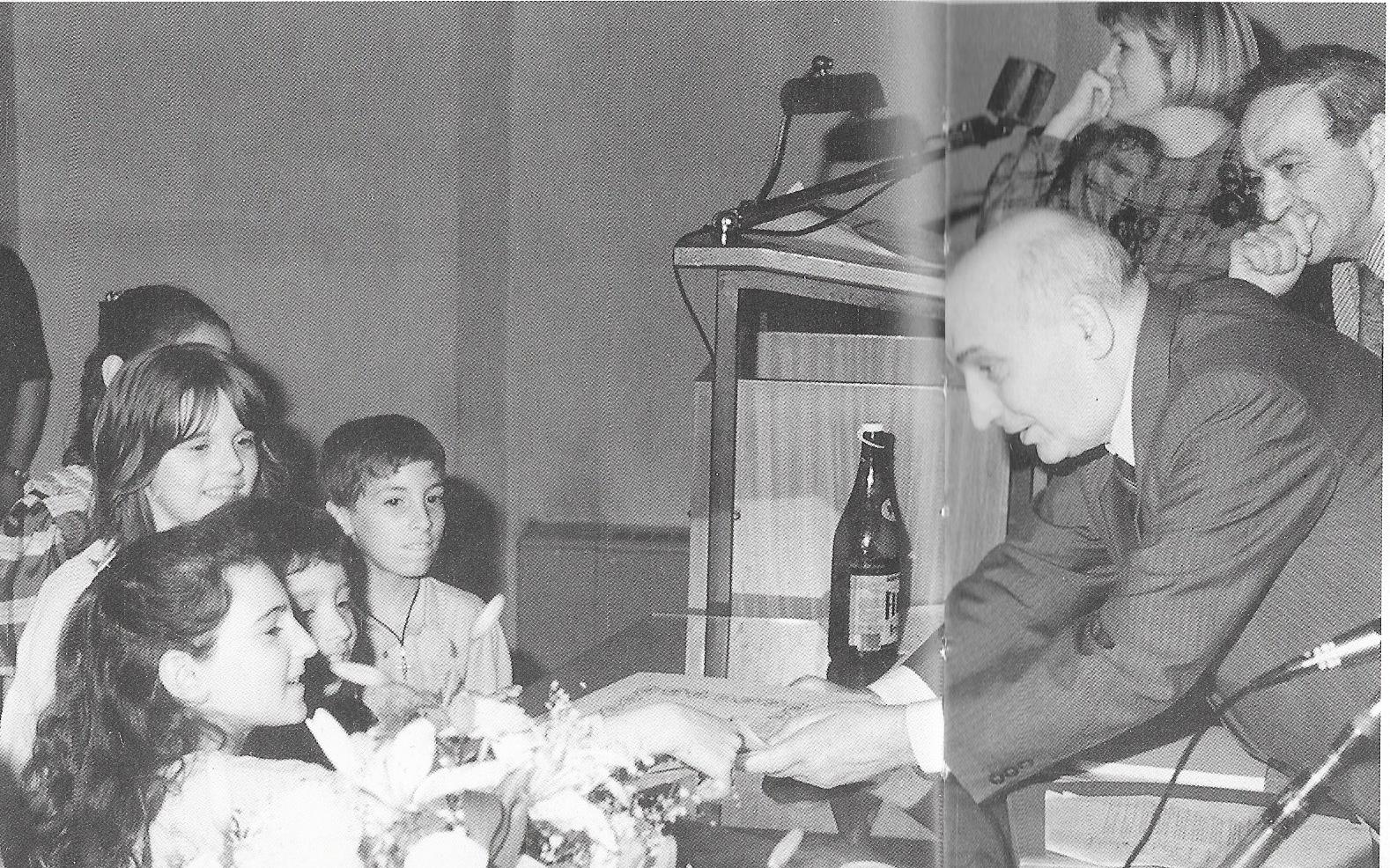Boldrini in una scuola elementare di Ravenna, 1988