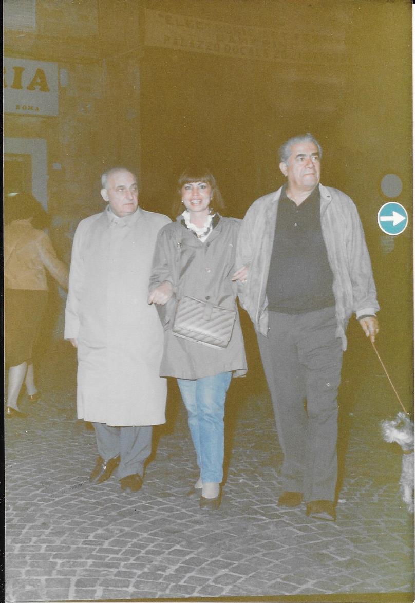 Boldrini con il tenore Giuseppe Di Stefano e la pittrice Vera Santarelli